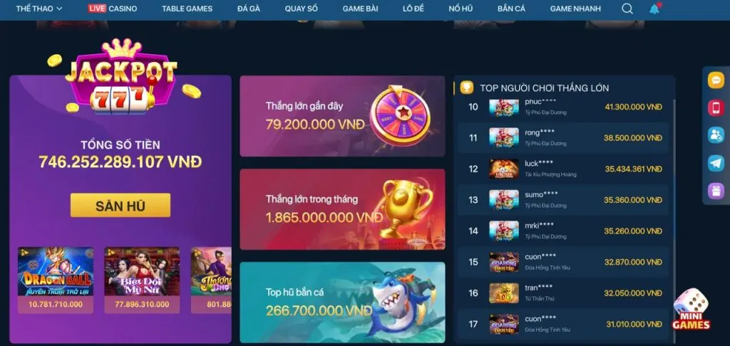 Người chơi ăn mừng chiến thắng Jackpot lớn tại debet nổ hũ